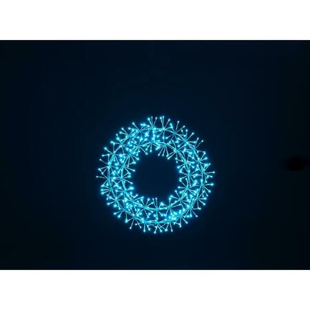 QUEENS OF CHRISTMAS 2 ft. Teal Micro LED Wreath with Teal Frame WM-WR02-LTL